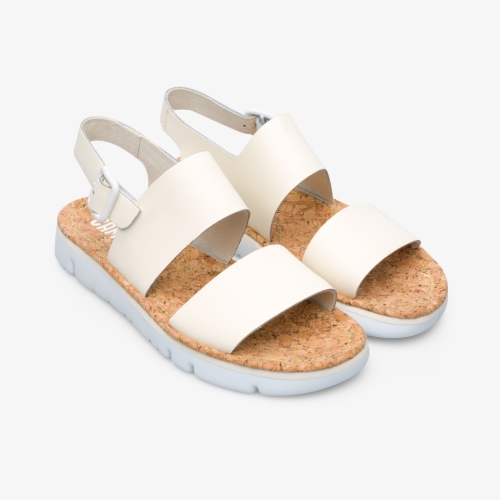 Camper Oruga Sandals Cream - Womens Singapore LWKWCU-040